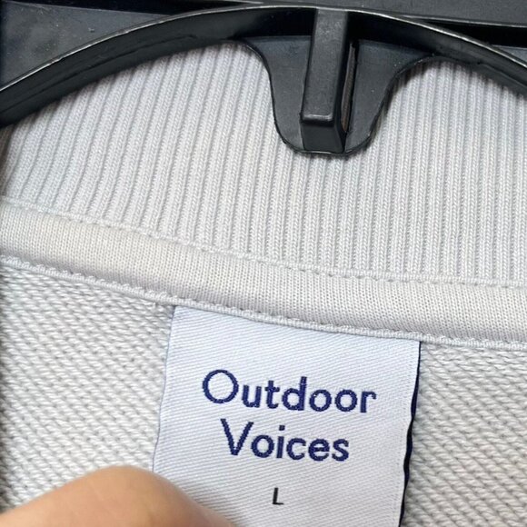 Outdoor Voices Pickup Bomber Jacket Dove Bone Women’s Size Large Cotton - Picture 13 of 15